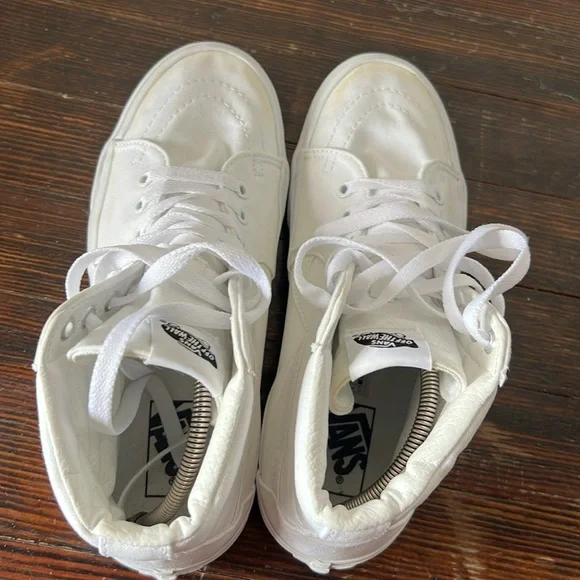 Vans High Top White Mens 8 Womens 9.5 - Picture 6 of 7